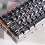 Ancient Beast Cherry Keycap Set. Ancient beast artisan craft in premium metallic paint, shown from multiple angles. Exquisite details evoking legendary power.