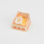Unique white bear camping biscuit artisan ESC keycap, meticulously handcrafted, bringing a whimsical nature scene to your keyboard setup.