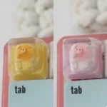 Bear Bread Transparent Keycaps for ESC, a handcrafted and adorable dessert-themed keycap featuring miniature bear pastries.