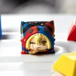 Detailed view of the unique handcrafted whimsical grotesque doll artisan resin keycap for ESC, showcasing its intricate, slightly eerie resin details.