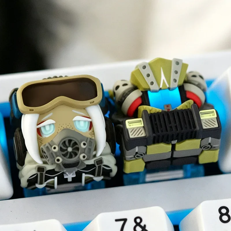 Detail shot of the handcrafted Scavenger Nun Gothic Artisan Resin Keycap, revealing intricate weathered textures and unique post-apocalyptic religious design.