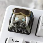 Handcrafted Scavenger Nun Gothic Artisan Resin Keycap for ESC. Features unique post-apocalyptic nun sculpture and weathered textures.