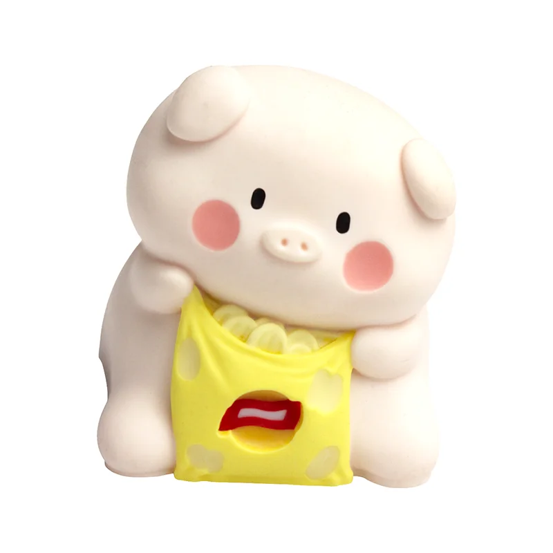 Vibrant, handcrafted Playful Pig Artisan Resin Keycap, featuring a whimsical pig enjoying snacks. Unique, playful charm.