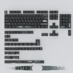 Explore the Interstellar PBT Dye-Sub Keycaps Set Cosmic Journey Set from multiple angles, highlighting their durable construction and vibrant, futuristic design.