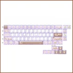 74-key Whimsical Bear Tea Party PBT keycaps set for 60-65-68 keyboards. Pastel keycaps featuring charming illustrated bears and tea party elements.