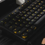 Black Dragon Keycap Set, 155 keys, featuring intricate monochromatic dragon shadows and an advanced skin-friendly tactile finish via 3D printing.