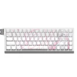 An artistic view of the exclusive Blue Archive Takanashi Hoshino PBT keycaps set, highlighting unique anime character art in soft hues.