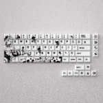 Close-up views of the premium Cantarella PBT Keycap Set, highlighting its durable dye-sublimated legends, PBT material, and refined Cherry profile.