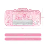 Close-up of the whimsical Cat Claw Machine Desk Mat, highlighting playful cat and arcade illustrations with vibrant, fun colors.