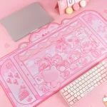 Whimsical Cat Desk Mat with charming cat and vibrant arcade machine art. This playful cat claw machine themed set offers pure desktop fun.