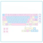 Close-up of the whimsical translucent PC cat keycaps set, showcasing adorable lazy cat designs and playful bonus paw accents, perfect for a charming design.