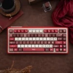Whimsical Tipsy Cat PBT keycaps set. Adorable dye-sub cat designs in soft pastel hues evoke cozy, dreamy comfort for your keyboard.