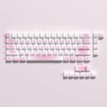 Whimsical cat theme 74-key PBT keycap set for 60-65-68 keyboards, showcasing playful side-translucent legends and durable design.