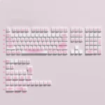 Whimsical cat theme PBT keycaps set, showcasing delightful feline illustrations and unique side-translucent legends on a durable 140-key set.