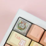Playful Chiikawa Christmas keycaps showcasing adorable artisan details and festive holiday designs from multiple charming angles.