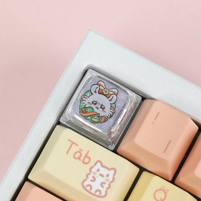 Adorable Chiikawa Christmas artisan keycap, whimsically designed to bring festive joy and a unique charm to your keyboard.