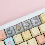 Adorable Chiikawa Christmas artisan keycap, a joyful keyboard charm featuring whimsical characters in festive holiday designs for your mechanical keyboard.
