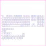 Whimsical Chiikawa Joke Bear PBT 140-keycap set, highlighting its unique side-printed translucent legends and backlit glow for any keyboard.
