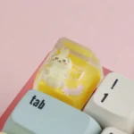 Gallery of charming Chiikawa handcrafted resin ESC keycaps, showcasing adorable characters and vibrant translucent details from multiple whimsical angle.