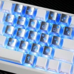 Iconic Chrome Hearts Supplement Keycap Set, featuring a sleek gothic heart motif in translucent PC from a dynamic angle, highlighting its edgy aesthetic.