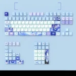 Enigmatic Genshin Impact Columbina side-lit PBT keycap set, featuring elegant character art and subtle, illuminated legends.