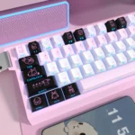 The full set of cute rabbit keycaps set, showcasing their adorable PBT dye-sub craftsmanship and charming minimalist illustrations from a playful design.