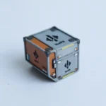 Close-up views of the premium resin Delta Force flight case keycap, highlighting its intricate tactical design and rugged industrial craftsmanship design.