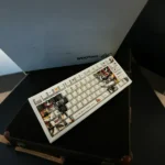 Exclusive Digimon Gallantmon PBT dye-sub keycaps set from the Epic Digital Adventure Set, displayed at various angles to show vibrant character.