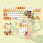 Premium Dragon Ball PBT backlit keycap set, featuring vibrant side-engraved character art for enhanced glowing effects, perfect for nostalgic art.