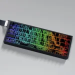 Exquisite Dragon-Themed PBT Dye-Sub Keycaps Set, showcasing majestic dragon motifs with vibrant, intricate traditional Asian artistry from a detailed angle.