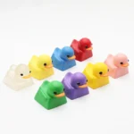 Close-up of a vibrant, Stress Relief Duck Keycaps, showcasing its playful design and tactile texture for stress relief, perfect for mechanical keyboard.