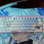 This Durandal Honkai Impact 3rd side-lit PBT keycap set shows heroic artistry. Sleek, translucent legends are visible from multiple angles.