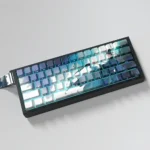 Elegant Ancient Chinese PBT side-lit keycaps. This detailed gallery image highlights the serene ink wash aesthetic, subtle side-engraved legends.