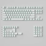 Green Ethereal Refraction Translucent PBT Keycaps Set, highlighting stunning light refraction from their unique hollow design and captivating glow.