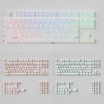 Close-up of Ethereal Refraction Translucent PBT Keycap Set, highlighting the unique hollow design and spectacular light refraction for a subtle, artistic design.