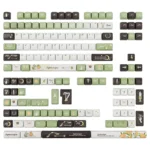 A complete 150-key Euphemialynn PBT dye-sub keycap set, showcasing ethereal laurel motifs and mythical artistic design.