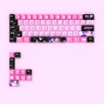 Valorant Clove Side-Lit PBT Keycaps Set in a premium, artistic shot, revealing mystical dark hues, durable PBT, and ethereal legends.