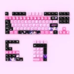 Valorant Clove PBT keycaps set featuring mystical side-lit legends, dark hues, and an ethereal aesthetic design.