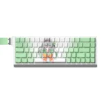 Artistic angled view of the Firefly Keycap Set for Honkai Star Rail, showcasing vibrant side-lit PBT keycaps and premium texture. Perfect for immersive design.