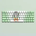 Close-up of the Firefly Keycap Set for Honkai Star Rail, showcasing the vibrant side-lit PBT gaming keys and premium character aesthetic.