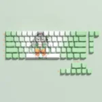Close-up of the Honkai Star Rail Firefly Keycap Set, showcasing the vibrant side-lit PBT legends and premium character aesthetic from multiple angles.