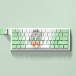 Premium Firefly Keycap Set showcasing Honkai: Star Rail Firefly aesthetic with vibrant, side-lit PBT legends for gamers.