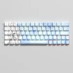Genshin Impact Furina PBT keycaps set, showcasing vibrant character art and elegant design. Crisp side-lit legends highlight their premium artistic angle.