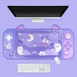Oversized playful ghost desk mat featuring charming ghost figures, creating a subtly spooky and unique desk aesthetic.