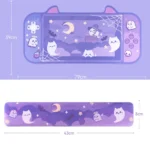 Oversized Playful Ghost Desk Mat and matching wrist rest set, showcasing charming ghost figures for a unique, subtly spooky desk aesthetic.