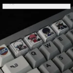 Exclusive Gintama Preparedness artisan resin keycap set, detailed from multiple angles, showcasing vibrant anime art and iconic moments.