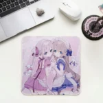 Adorable Girl Wishes Mouse Pad showcasing whimsical art and soft colors, an enchanting desk accessory.