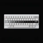 OPXY White Cherry Keycap Set. A striking monochromatic white-to-black fluidity from an artistic angle, highlighting premium PBT texture.