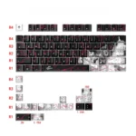 Bold black PBT graffiti keycaps set, Cherry profile, 92 keys, showcasing unique urban street art for custom mechanical keyboards.