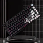 Urban Graffiti PBT Keycaps Set showcasing bold, street-inspired art on durable black PBT, perfect for custom mechanical keyboards.